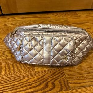 Oliver Thomas Quilted Metallic Champagne Waist Bag